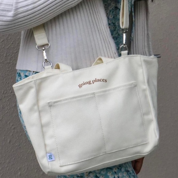 Going places Mini Tote Bag in cream - Picture 2 of 6